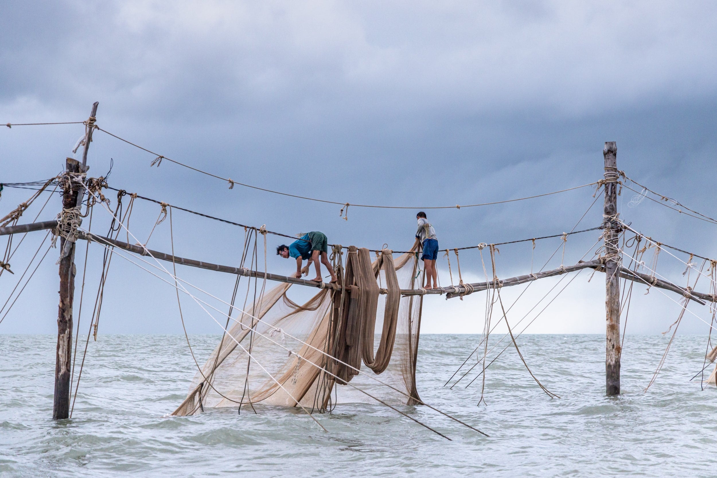 Working the nets offshore