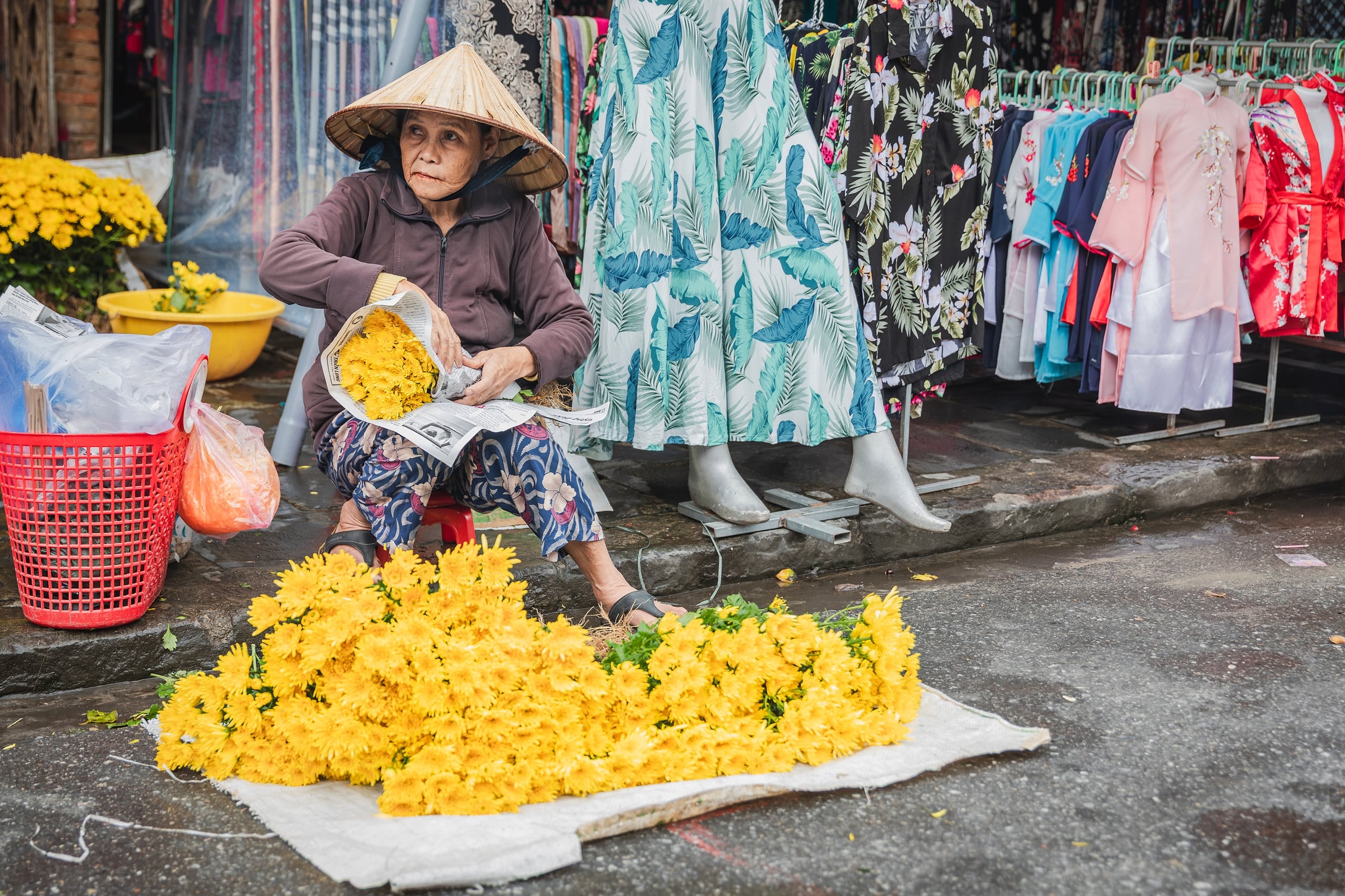 Marigolds, set out before the market wakes