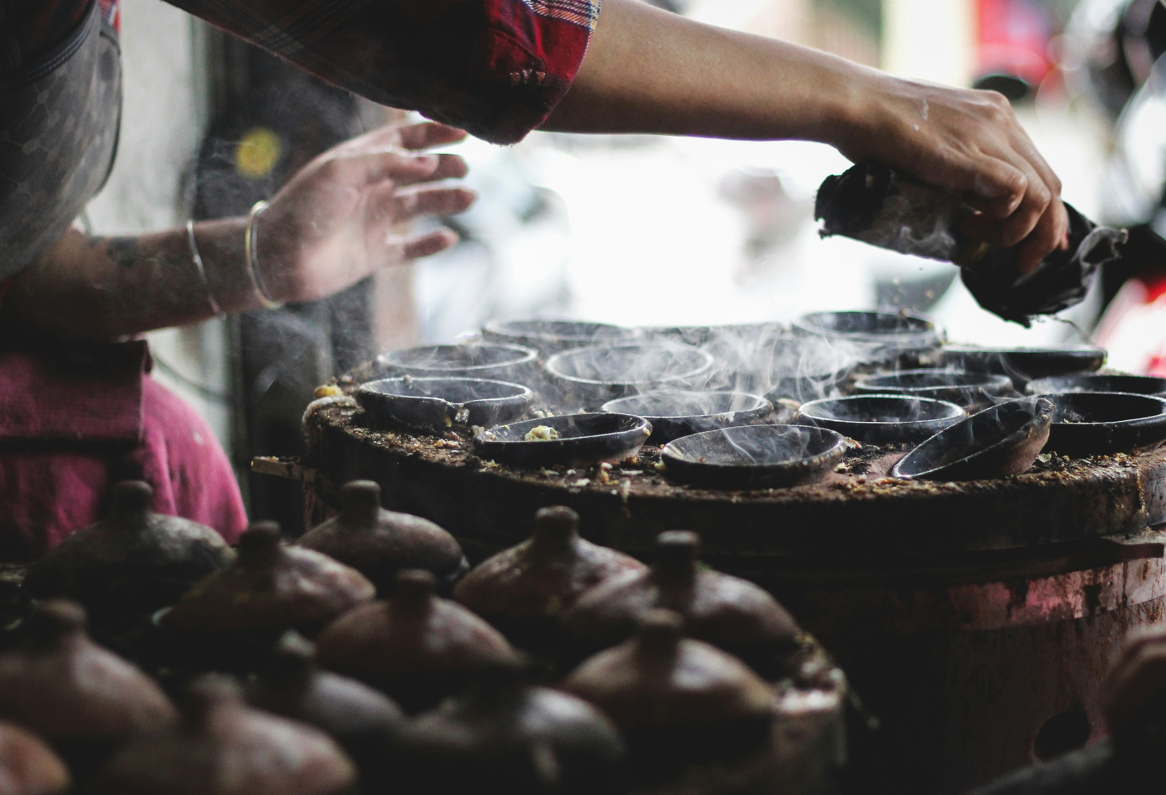 A village kitchen, early smoke